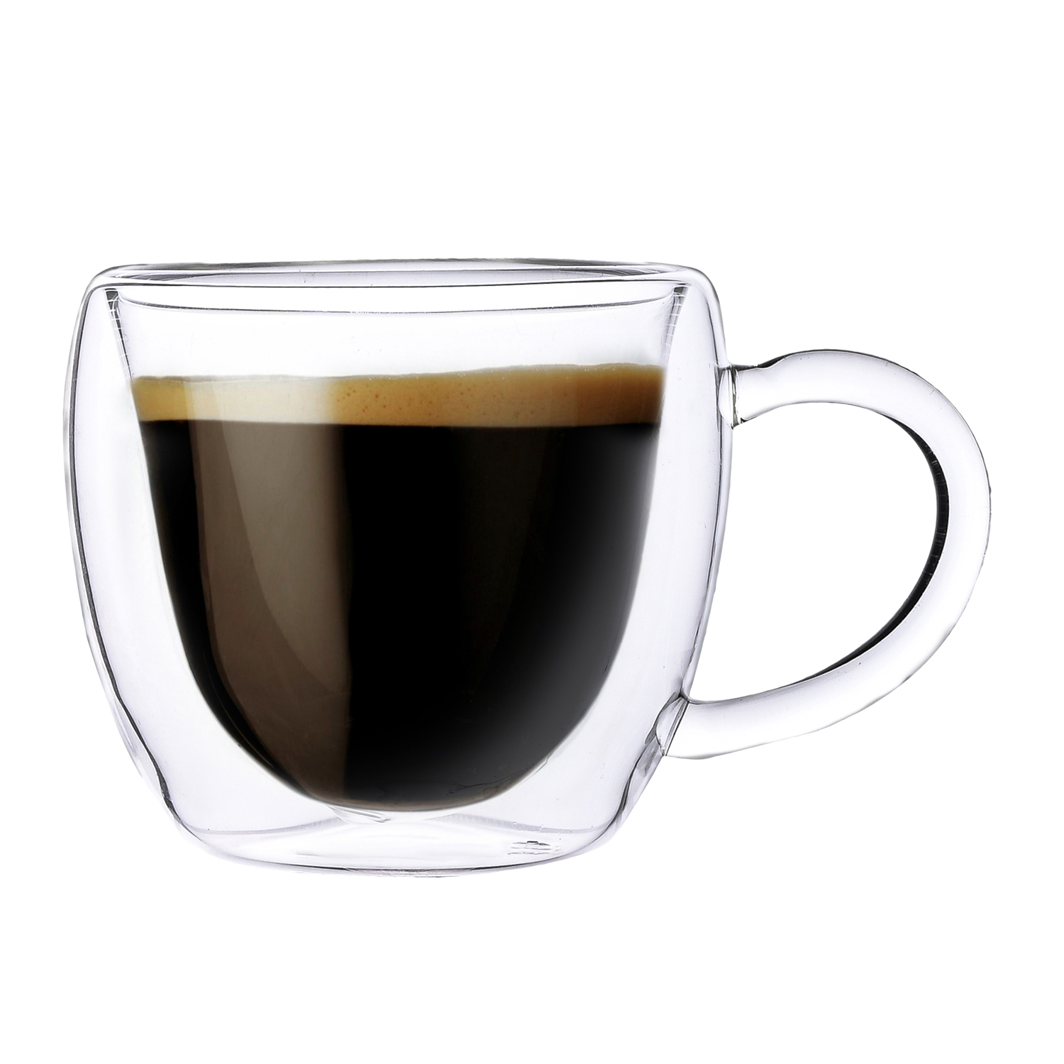 Set tazzine caffè trasparenti - in vetro borosilicato, da 80 ml - Kasanova