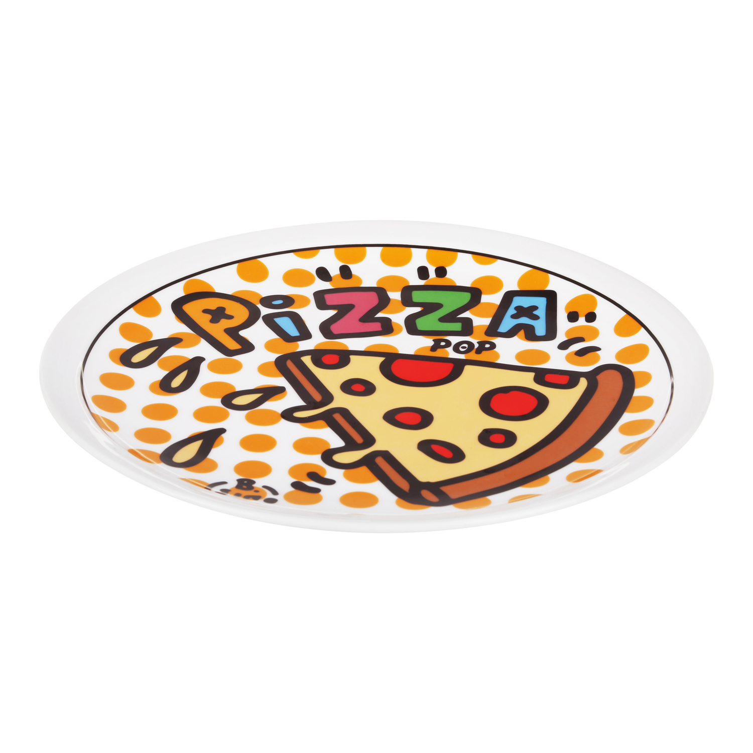 Piatto pizza 30 cm B.Simo Pois gialli